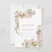 Aquarellfarben-Rose mit RSVP-Karte RSVP Karte (Vorderseite)