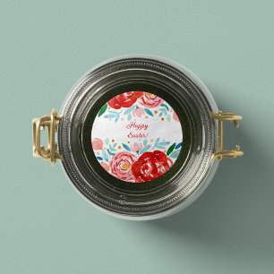 Aquarellfarben-Rose Osteraufkleber Runder Aufkleber