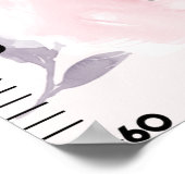 Aquarellfarben Rose Pink Growth Chart Behielt auf  Poster (Ecke)