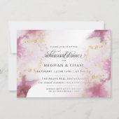 Aquarellfarben Rose Quartz Gold Geode Barefoot™ Einladung (Vorderseite)