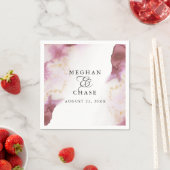 Aquarellfarben Rose Quartz Gold Geode Barefoot™ Serviette (Beispiel)