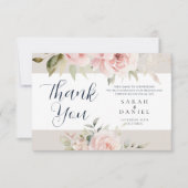 Aquarellfarben Rose Rosa Hochzeit Begrüßung Dankeskarte (Vorderseite)