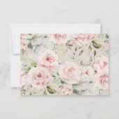 Aquarellfarben Rose Rosa Hochzeit Begrüßung Dankeskarte (Rückseite)