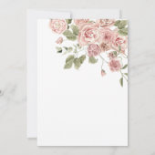 Aquarellfarben Rose Rosa Hochzeit Einladung (Rückseite)