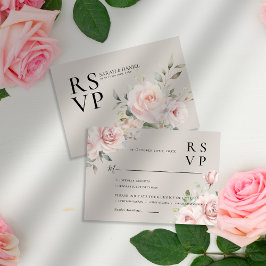 Aquarellfarben Rose Rosa Hochzeit RSVP Karte