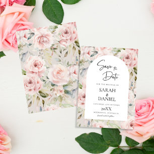 Aquarellfarben Rose Rosa Hochzeit Save The Date