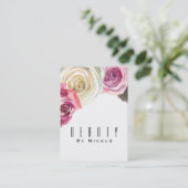 Aquarellfarben Rose Rosa Weiße Blütengläser Chic Visitenkarte (Stehend Vorderseite)