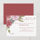 Aquarellfarben-Rose RSVP Karte (Vorne/Hinten)