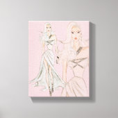 Aquarellfarben Rose Vogue Fashion Model Leinwanddruck (Vorderseite)