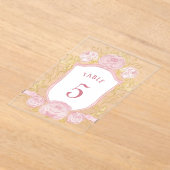 Aquarellfarben Rose Wappen Akryline Tischnummer (Ablage )