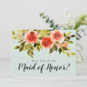 Aquarellfarben-Rose werden meine Trauzeugin sein (Stehend Vorderseite)