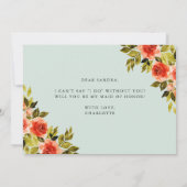 Aquarellfarben-Rose werden meine Trauzeugin sein (Rückseite)