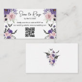 Aquarellfarben-Rose zwischen uAwg qr-Hochzeit Begleitkarte (Vorne/Hinten)