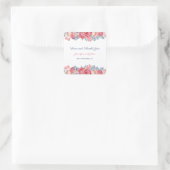 Aquarellfarben Rosen & Blumen Chic Wedding Quadratischer Aufkleber (Tasche)
