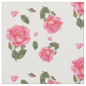 Aquarellfarben Rosen Blumenmuster Stoff (Nahaufnahme)