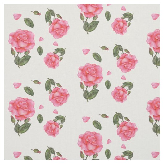 Aquarellfarben Rosen Blumenmuster Stoff (Muster)