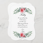 Aquarellfarben Rosengrün MädchenEhrenmedaille Einladung (Vorne/Hinten)