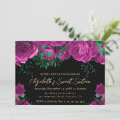 Aquarellfarben Roses 16 . Geburtstag Einladung (Stehend Vorderseite)