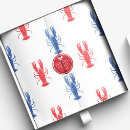 Aquarellfarben Rot & Blau Hummer Seidenpapier