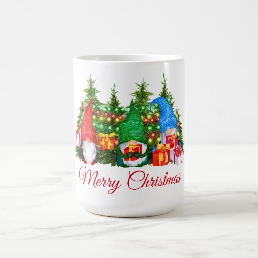 Aquarellfarben Rot Frohe Weihnachtsbeleuchtung Kaffeetasse (Mittel)