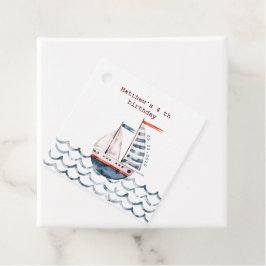 Aquarellfarben Rot und Blau Geburt des Kindes Geschenkanhänger