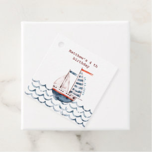 Aquarellfarben Rot und Blau Geburt des Kindes Geschenkanhänger