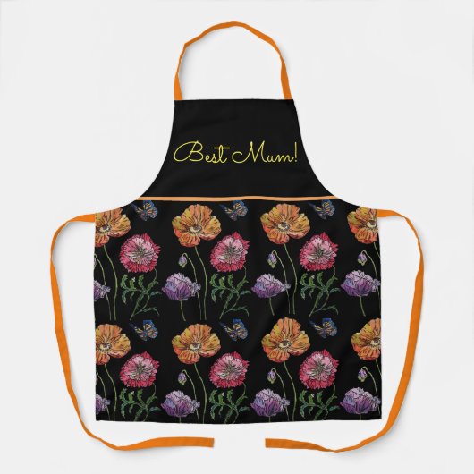 Aquarellfarben Rote Orangefarbene Schwarze Schürze (Vorderseite)