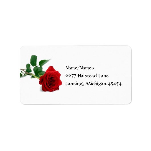Aquarellfarben-Rote Rose - Adressetiketten (Vorne)
