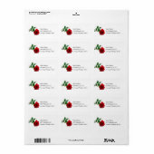 Aquarellfarben-Rote Rose - Adressetiketten (Vorne)