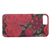 Aquarellfarben-rote Rosen auf schwarz, Case-Mate iPhone Hülle (Rückseite (Horizontal))