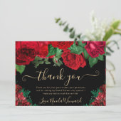 Aquarellfarben Rote Rosen Süß 16 Dankeskarte (Stehend Vorderseite)