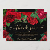 Aquarellfarben Rote Rosen Süß 16 Dankeskarte (Vorne/Hinten)