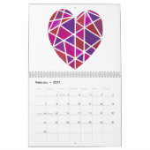 Aquarellfarben Saisondesigns Kalender (Feb 2027)