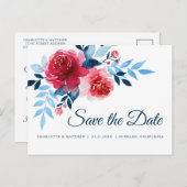 Aquarellfarben Save the Date Ankündigungspostkarte (Vorne/Hinten)