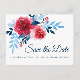 Aquarellfarben Save the Date Ankündigungspostkarte