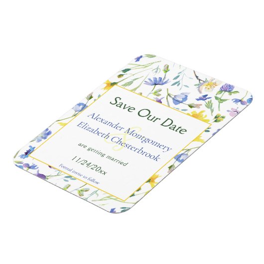 Aquarellfarben Save the Date Magnet (Linke Seite)