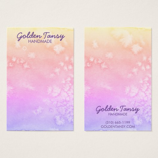 Aquarellfarben-Schmuckkarte für Nekklace (Vorne & Hinten)