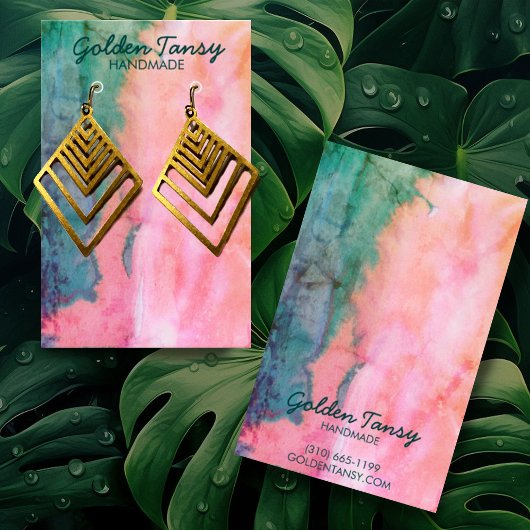 Aquarellfarben-Schmuckkarte für Nekklace