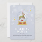 Aquarellfarben Schnee Globe Weihnachten Party Einladung (Vorderseite)