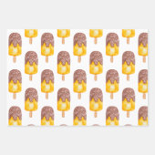 Aquarellfarben Schokolade Beutel Zickzack Streifen Geschenkpapier Set (Vorderseite)