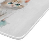 Aquarellfarben Schönes Kitchen mit blauen Augen Schneidebrett (Ecke)