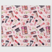 Aquarellfarben Schönheitsmuster mit rosa Blume Geschenkpapier (Flach)