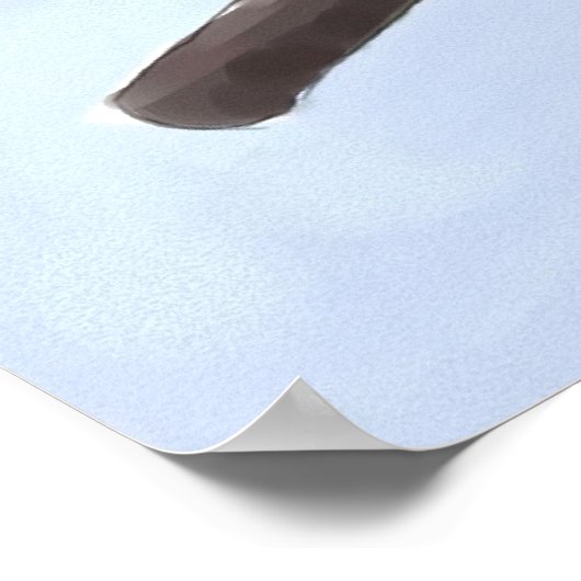 Aquarellfarben, schwarz gekappt Chickadee Poster P (Ecke)