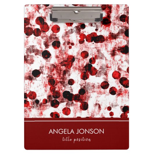 Aquarellfarben Schwarz und Rot Klemmbrett (Vorderseite)