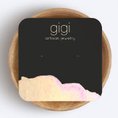 Aquarellfarben schwarzer Ohrring-Anzeiger Quadratische Visitenkarte