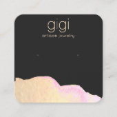 Aquarellfarben schwarzer Ohrring-Anzeiger Quadratische Visitenkarte (Vorderseite)