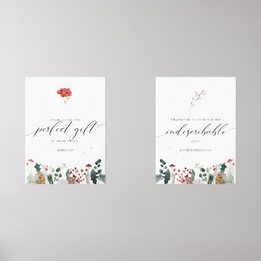 Aquarellfarben-Set von 2 Weihnachtsbibelposter Bilderwand Sets (Vorderseite)