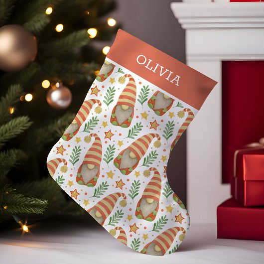 Aquarellfarben Skandinavien Gnome Niedliche Weihna Kleiner Weihnachtsstrumpf