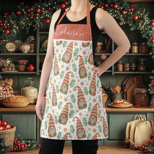 Aquarellfarben Skandinavien Gnome Niedliche Weihna Schürze