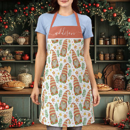 Aquarellfarben Skandinavien Gnome Niedliche Weihna Schürze